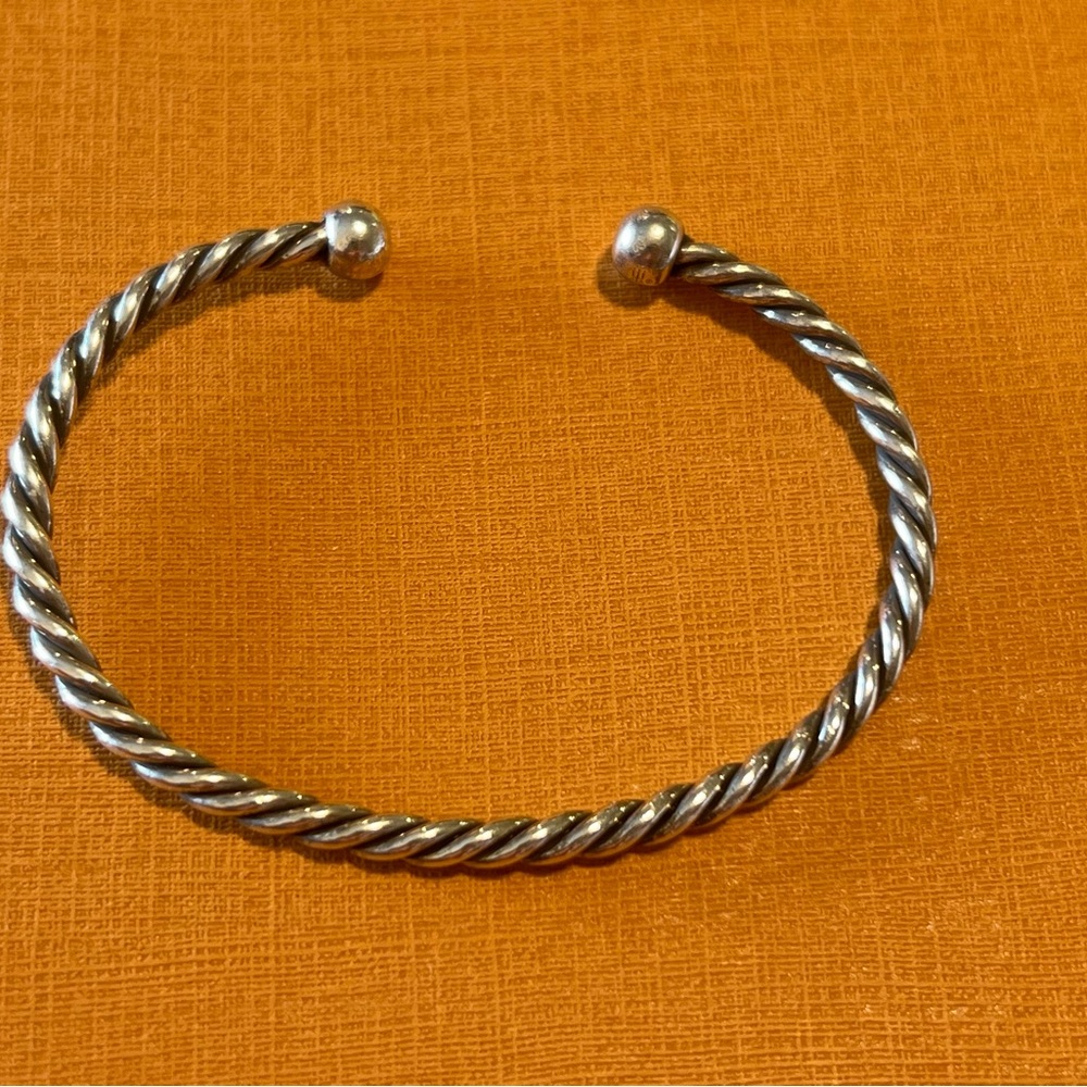 James Avery retired sterling silver twisted rope cuff bracelet